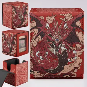 TCG 100+ Card Capacity Deck Box - Dragon Design Durable & Cost-Effective Storage For TCG Cards Ideal For YGO PTCG Magic Gifts