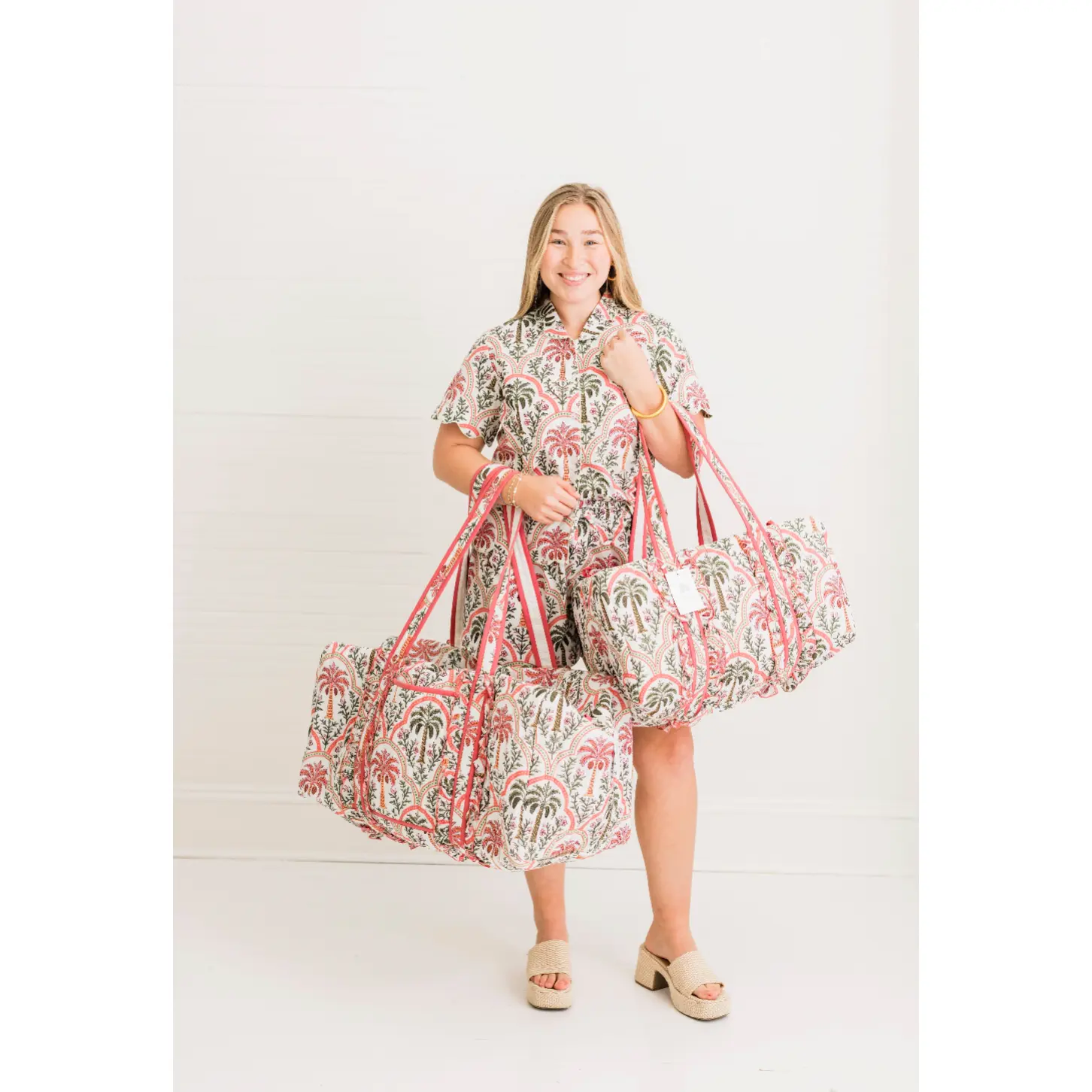 Palma Rosa Luxe | XL Quilted Duffle Bag