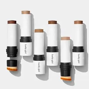 Contour Stick With Brush, Full Coverage Waterproof Vegan Contour Bronzer Face Makeup Cream