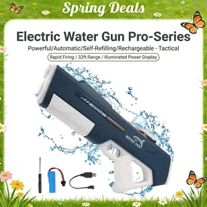 [Spring Deals] Coucur 2026 New Rechargeable Electric Water shooter for Kids,Battery-Powered Squirt Toy with Tank,Long Distance Shooting Extra Large Capacity,Perfect for Summer Outdoor Beach Play,Pool Garden Fun