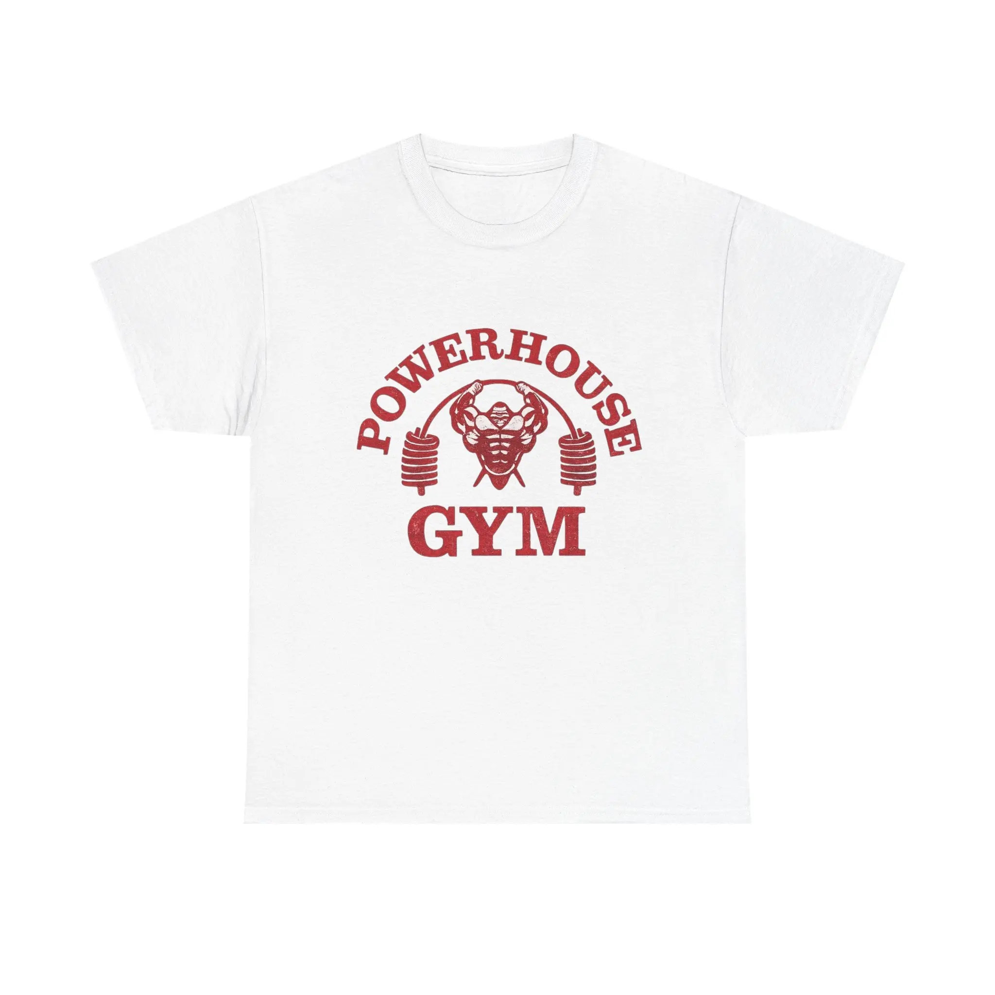 Powerhouse Gym Skull and Barbell Tee | Fitness Muscle Workout Shirt