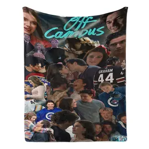 Off Campus Collage Design Blanket Soft Funny Throw Blanket Cozy Lightweight Plush Portable Cover Blanket For Sofa,Warm Gift For Birthday,Christmas,Multiple Blanket