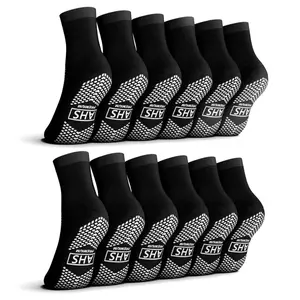 American Hospital Supply Anti-Slip Socks, Black Grip Socks