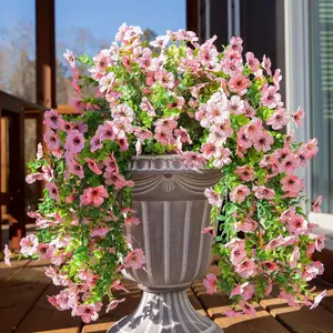 Cascading Purple Artificial Vine with Flowers, Realistic Faux Wisteria Garland for Porch, Wedding & Home, Indoor Outdoor Hanging Decor, Decorative Flowers