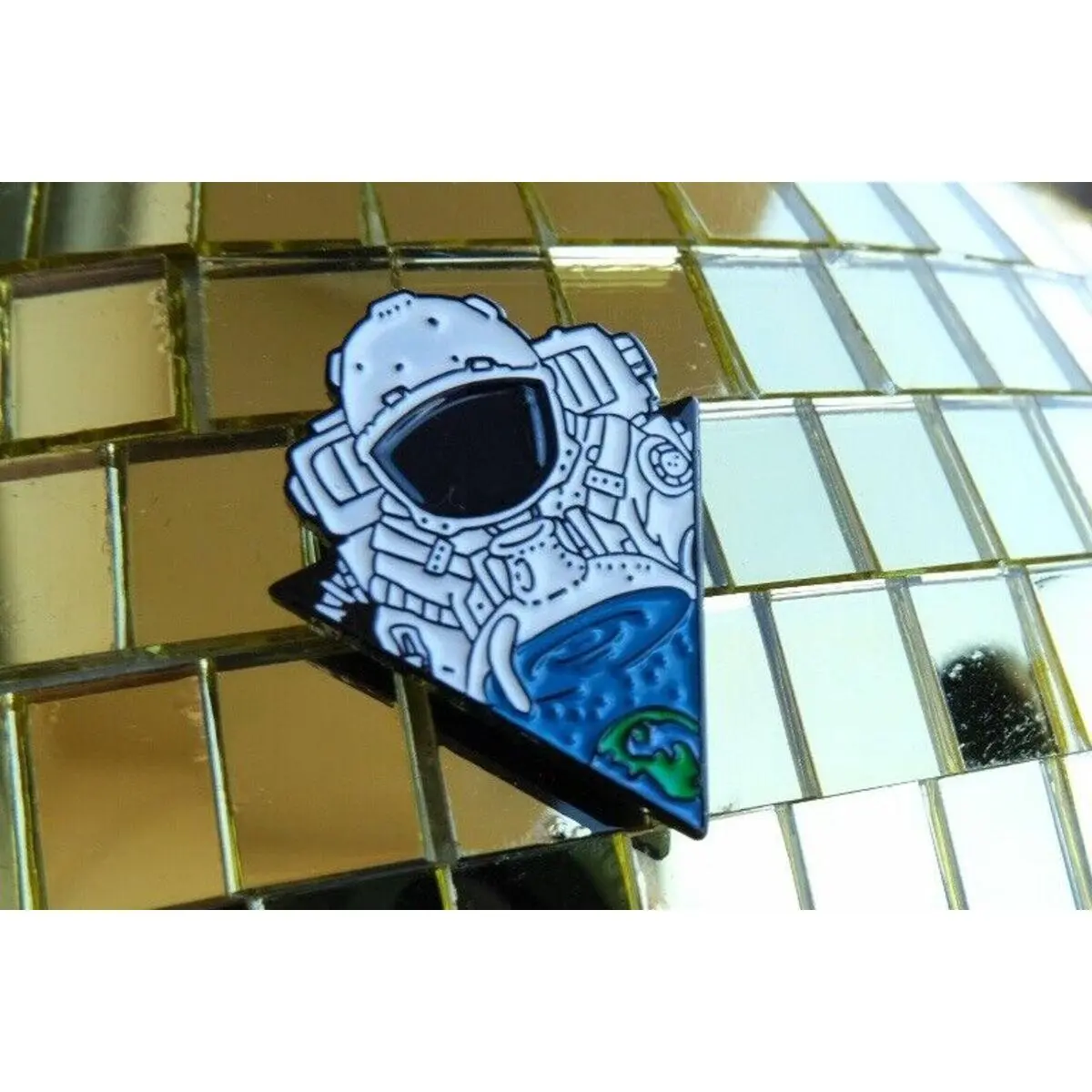 Astronaut Spaceman Above Earth NASA Astronomy Enamel Pin
