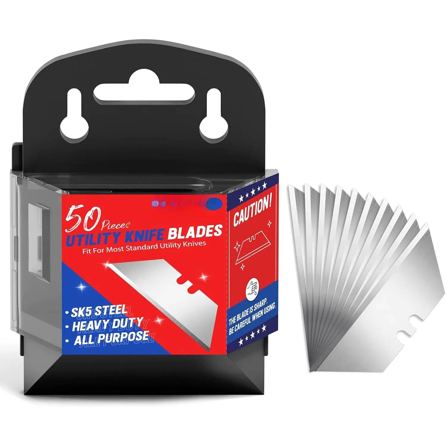 50 Pack Utility  , SK5 Steel Box   with Dispenser, Standard  for Box  Utility  Replacement, Sharper Utility , Refills
