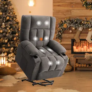 【Deal】Sweet Furniture Comfort Adjustable Recliner Chair with Lumbar Support, Remote Control, 3 Massage Modes, Cup Holders & Vibration Points