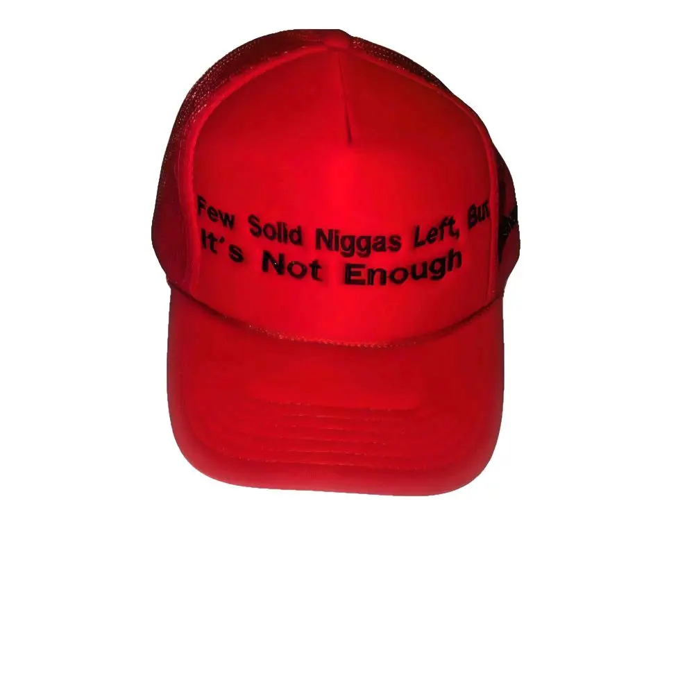 Turn The TV Off Song Lyrics Trucker Hat with Compton Zip Code on Side and Crenshaw on Other Side Red Cap
