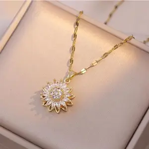 Mother's Day Gifts for Women Artificial Sunflowers Gift for Mom Wife with Necklace Mother's Day Birthday Christmas Gifts Sunflower Decor