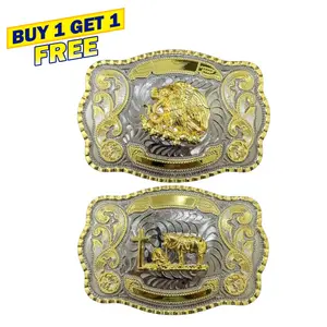 Premium Mexican Vaquero Buckle Collection: Gold Eagle & Cowboy Prayer Designs - Authentic Heavy Duty Western Hebillas for Men - Perfect Heritage Gift for Paisanos