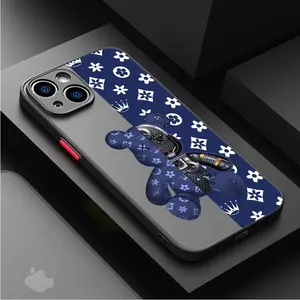 Case for iPhone 17 16 15 14 13 12 11 Pro Max Plus Matte Cover Shockproof Silicone Luxury Robots Bears