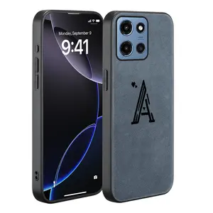 Luxury artificial leather phone case cover for MOTO G86 Power/G Power 2025 /G 2025 /G 5G 2024/G Play 2024 5G /G Stylus 5G /Edge 60 Pro/ Fusion,protective, high-quality,Trendy A symbol