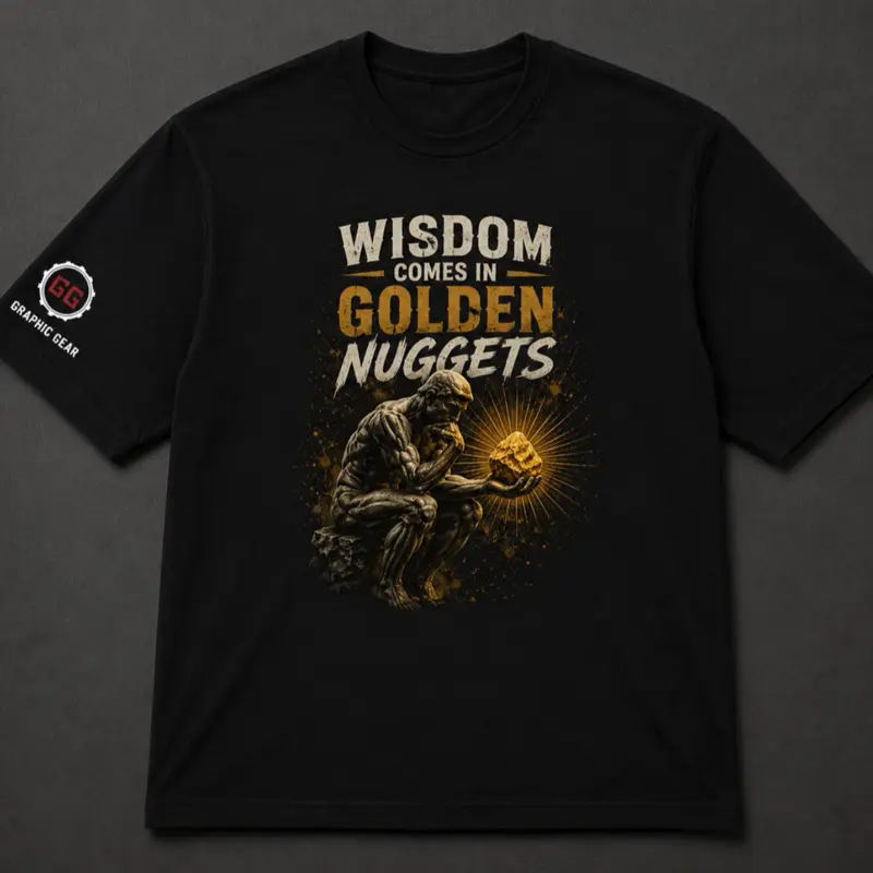 Wisdom Comes in Golden Nuggets Graphic T-Shirt – Unisex
