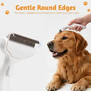 Pet Grooming Brush for Dog Cat Hair Removal Massage Comb Skin Friendly Grooming Tool for Dogs, Cats, and Puppies, Deshedding and Hair Removal for Long and Short Haired Pets