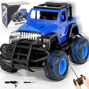 FUUY RC Cars,Upgarde 1:32 Remote Control Car for Toddlers Kid Car Play Road Monster Truck, Hobby RC Trucks with Toy Storage for Kids, Blue