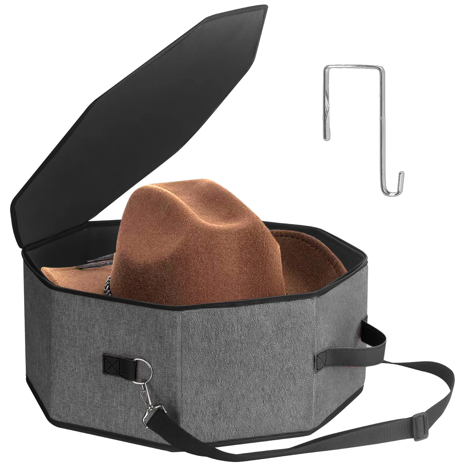Hat Storage Box, Hat Boxes for Women Storage, Collapsible Cowboy Cap Organizer Case for Closet with Handles, Cowboy Hat Box for Travel, Hat Bag Hat Case