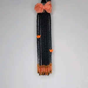 Braided Ponytail Extensions, With Beads And Bow Tie  Clip And Accessories  2024 Fashionable Braided Ponytail