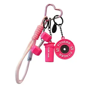Trendy Mini Gym Equipment Keychain Set - Cute Workout-Themed Key Accessory for Fitness Lovers - Versatile Keychain for Bags, Keys & Daily Carry - Charming Gift Accessory for Gym Enthusiasts & Trendy Looks