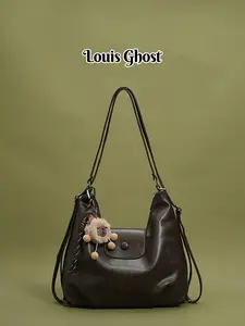 Wandering Bag: Large-capacity retro artificial leather single-shoulder bag; Cute plush capypoa pendant crossbody bag; Designer's custom-made soft and chubby handbag; Fashionable retro millennial style tote bag; Elegant workplace and daily commute bag; Mul