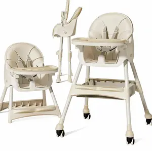 Portable Baby Highchair for Infants & Toddlers with 5-Point Harness Convertible 6-in-1 Multifunctional Adjustable Height & Detachable Tray for Cozy Eating