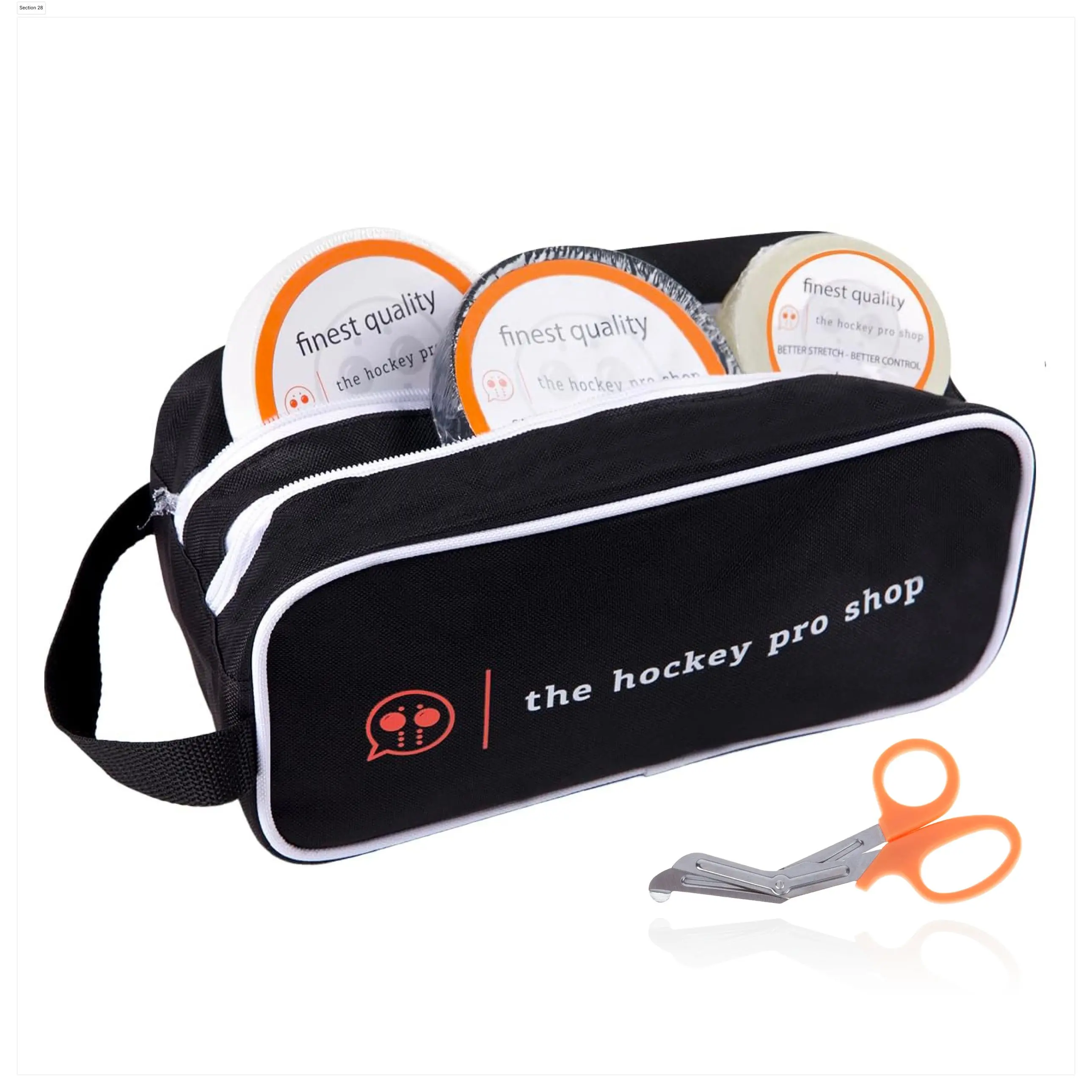 the hockey pro shop tape bag bundle, 3 rolls of tape and scissors
