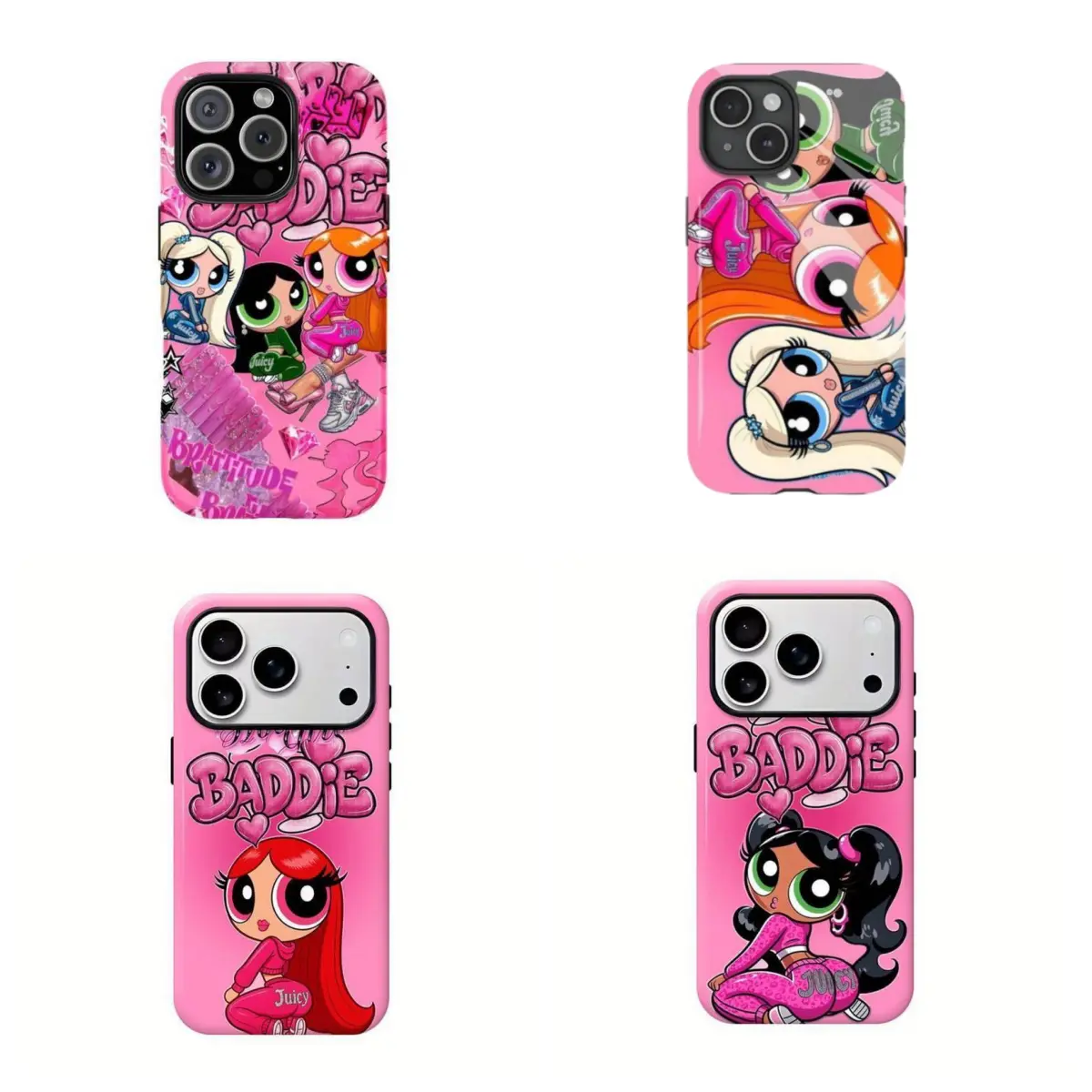 Powerpuff Girls Custom Vibrant Cartoon Polycarbonate Phone Case - Shock-Resistant, Durable Smartphone/Cellphone Casing for Teens, Compatible with iPhone 17Air/16Promax/15/14/13/12/11/Pro & Samsung Galaxy S21-S25 Wireless Devices, Slim Fit
