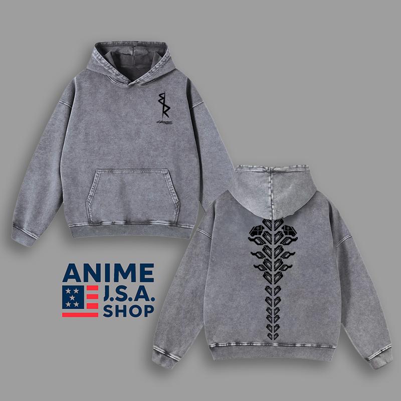 Cyberpunk Anime - Hoodie Vintage Unisex Oversize Anime Manga Washed Heavyweight Cotton Hoodie, Cyberpunk 2077 graphic tee,anime merch fan, outfits men
