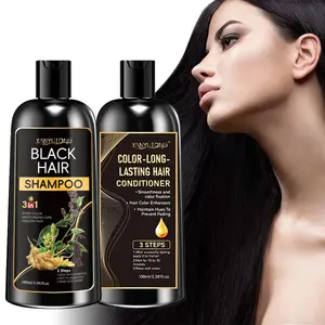 Black hair dye shampoo, plant extract hair dye shampoo, gentle coloring without damaging hair, combined with hair conditioner to stabilize color, cover white hair, no need to mix a step of coloring, natural and not stiff, suitable for both men and women