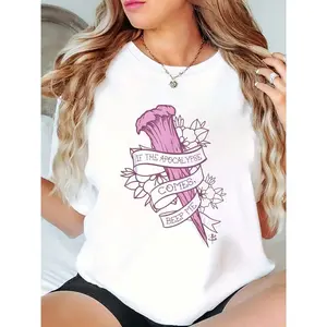 Buffy The Vampire Slayer If The Apocalypse Comes Beep Me T-Shirt Print T-Shirt Casual Crew Neck Short Sleeve Comfort Tee Top For Spring & Summer Women's Clothing.jpg