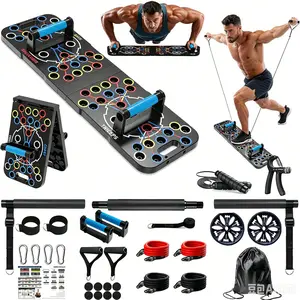 Push Up Board Multi-Functional Home Strength Training System, Detachable Adjustable Frame, Suitable for All User Body Types