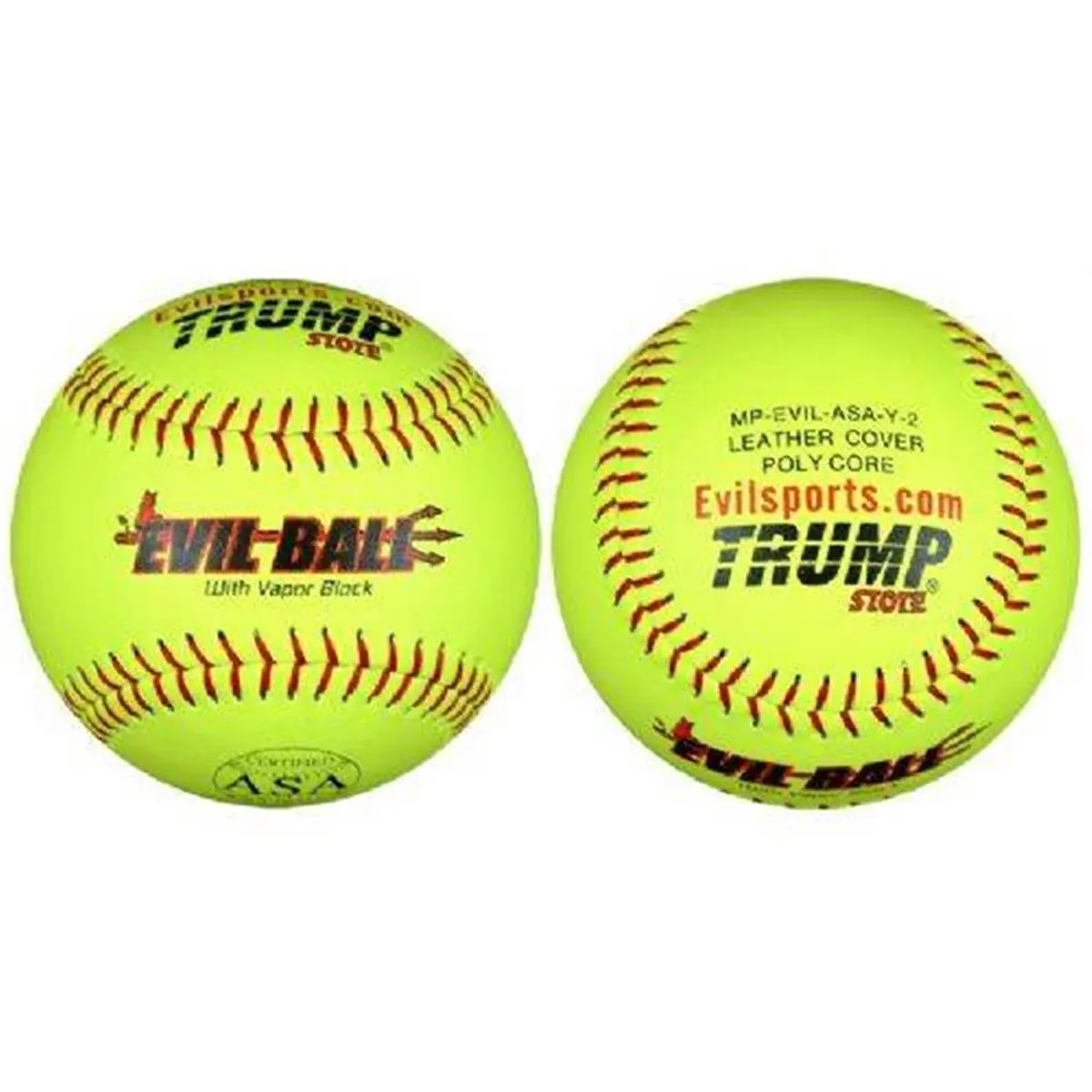 Official ASA Slowpitch Leather Baseballs, 12 Inch Training Ball with Durable Polycore and Red Stitching, .375 COR, Softball Play, Training Ball Baseballs, 6.05 Lbs.