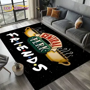 Friends Central Perk TV Show Flannel Vintage Area Rug - Oversized Soft Plush Mat for Living Room & Bedroom, Non-Slip Thick Nostalgic Pattern Home Decor for Friends Fans #FriendsRug #CentralPerkCarpet #NostalgicHomeDecor #FlannelMat #NonSlipRug