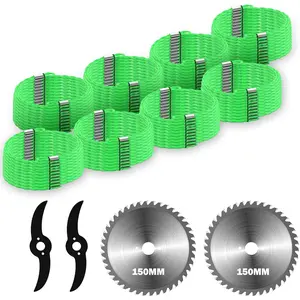 String Trimmer Blade Set,(2X 150MM Saw Blade + 2x190MM Blade + 80x 0.085 Repairing Grass Rope) Applicable to WEG21T