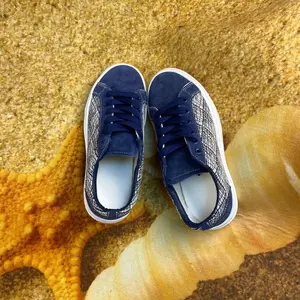 Men's Classic Blue Large Closed Cloth Sneakers - Chill, Accessible, Aesthetic, All-Day Casual Trainers, Soft-Soled, Breathable, Flat, Comfortable All-Seasons Athletic Daily Walking Shoes, Sneaker