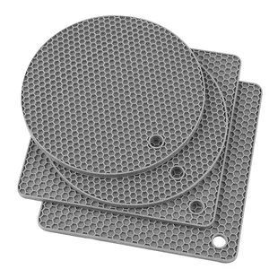 4 Pack Silicone Trivet Mats, BPA Free Hot Pads Pot Holders, Heat Resistant Non-Slip Trivets for Hot Pots, Pans and Dishes, Countertop & Table Protection