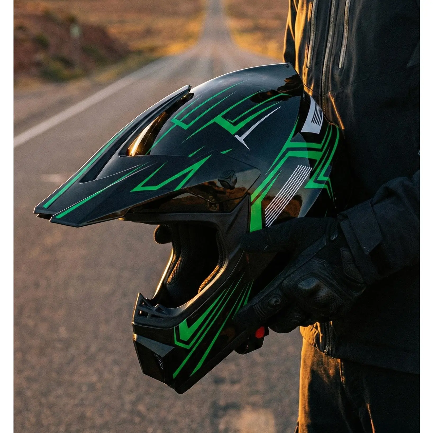 abs bike helmet Banwood Eco for great goggle positioning and stability. Adult Dirt Bike Helmet, Matte