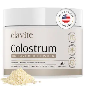 Elavite Colostrum Powder - Unflavored Grass Fed (30 Servings) - Dietary Supplement -Healthcare -Natural Bovine Colostrum - Calostro Bovino