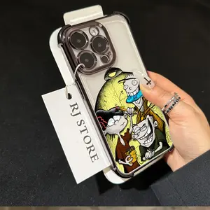 Cartoon E-Ed Edd N Eddy Phone Case Compatible with Iphone 16 15 14 13 12 11 Pro Max X XR XSMAX 8 8 Plus Shockproof Transparent Soft Back Cover Protector Casing for Cellphone Smartphone