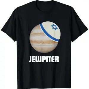 Jewpiter Funny Jupiter Joke Jewish Humor Pun Kippah T-Shirt