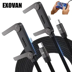 Invisible Holder Charger Cable with Stand, 240w super fast charging 2-in-1 Fast Charging Cord & Phone Stand for Gaming, Office, Car Travel, Compatible with Type-C charging cable Black
