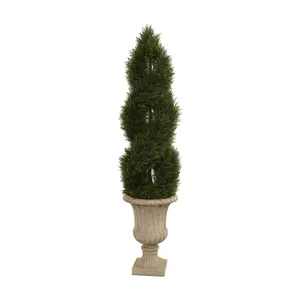 Nearly Natural 5' Pond Cypress Spiral Topiary Indoor/Outdoor