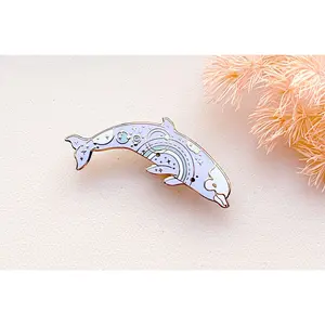 Orbital Glow Bottlenose Whale Enamel Pin