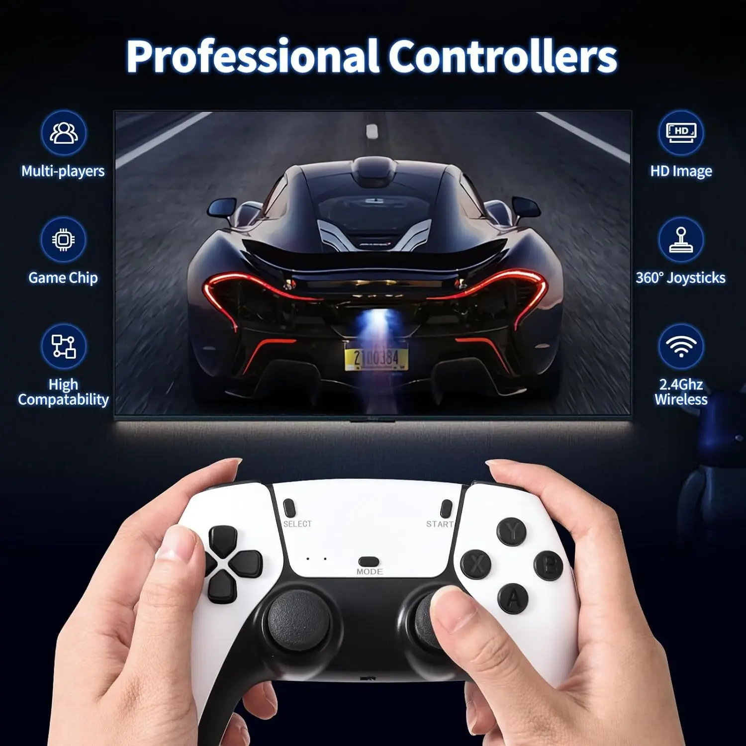 Professional Controllers 18x15x13 cm Multi-players Game Chip High Compatibility 360° Joysticks 2.4GHz Wireless turtle lighter Console Smartphone