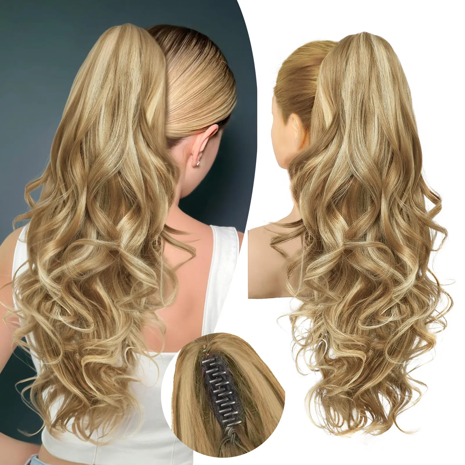 20''-Medium Blonde with Blonde Highlights