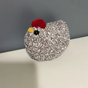 Crocheted Speckled Chicken Plushies