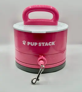 Pup Stack Pink Portable Dog Anchor with 20 Feet Tie-Out Line & 360 Rotation for Outdoor & Indoor Use