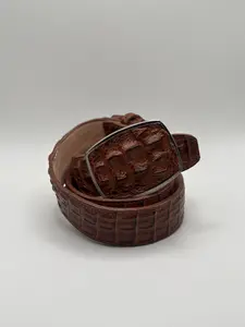 Belt- Cognac Leather Coco Nuca Design (Print)