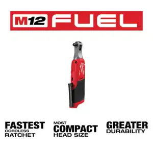 Milwaukee M12 FUEL 12V Lithium-lon Brushless High Speed 3/8 in. Cordless Ratchet