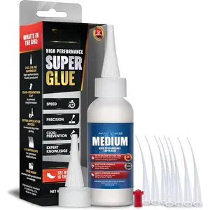 2 oz. Medium CA Glue ( Cyanoacrylate Super Glue) with Extra Cap and Microtips for Quick Fixes, Woodworking, Woodturning, Hobby Models