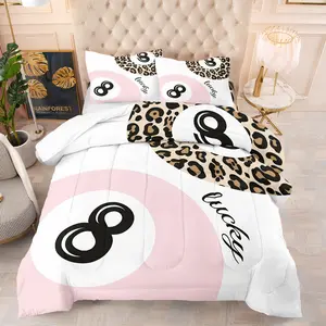 Multiple Size 3Pcs Trendy Aesthetic Mixed Print Comforter Set, Soft Thick Microfiber, Cozy Warm Lightweight, All Season Use, Modern Rustic Bedroom Home Decor